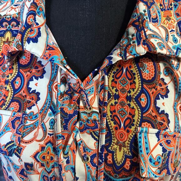 BCBG MaxAzria Bright Paisley Blouse NWT - Picture 2 of 10